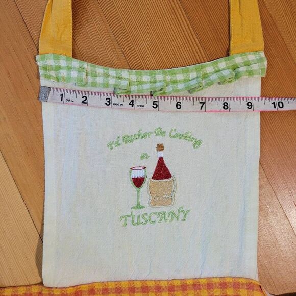 Vintage‎ tuscany italy apron ruffled tiered front cottage camp classic americana - Picture 11 of 14